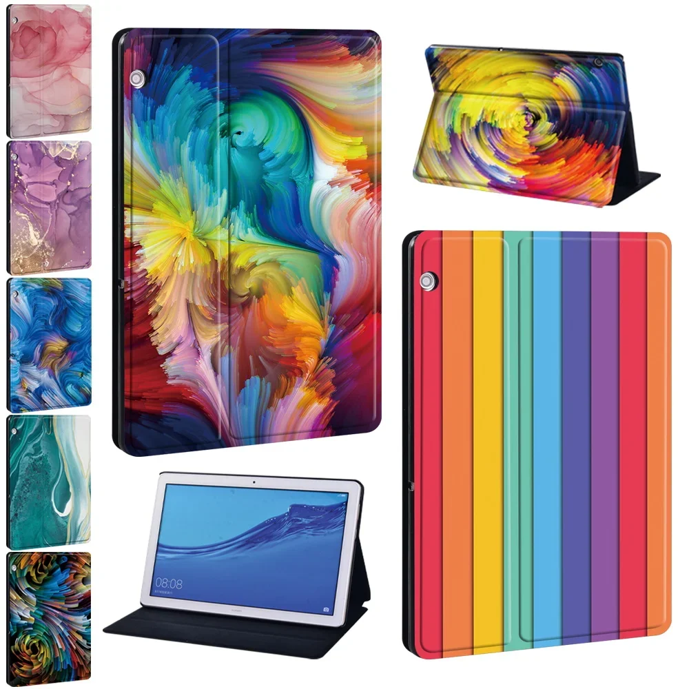 Tablet Case for Huawei MediaPad M5 Lite 10.1 /M5 10.8 /MediaPad M5 Lite 8 /T3 8.0/T3 10 9.6 /T5 10 10.1 Watercolor Pattern Cover