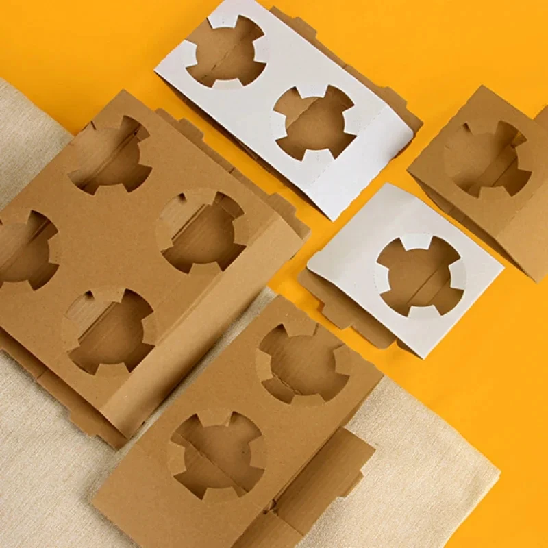 2025customized.Factory Custom Coffee Cardboard Cup Holders Tea Corrugated Paper Cup Holder Tray