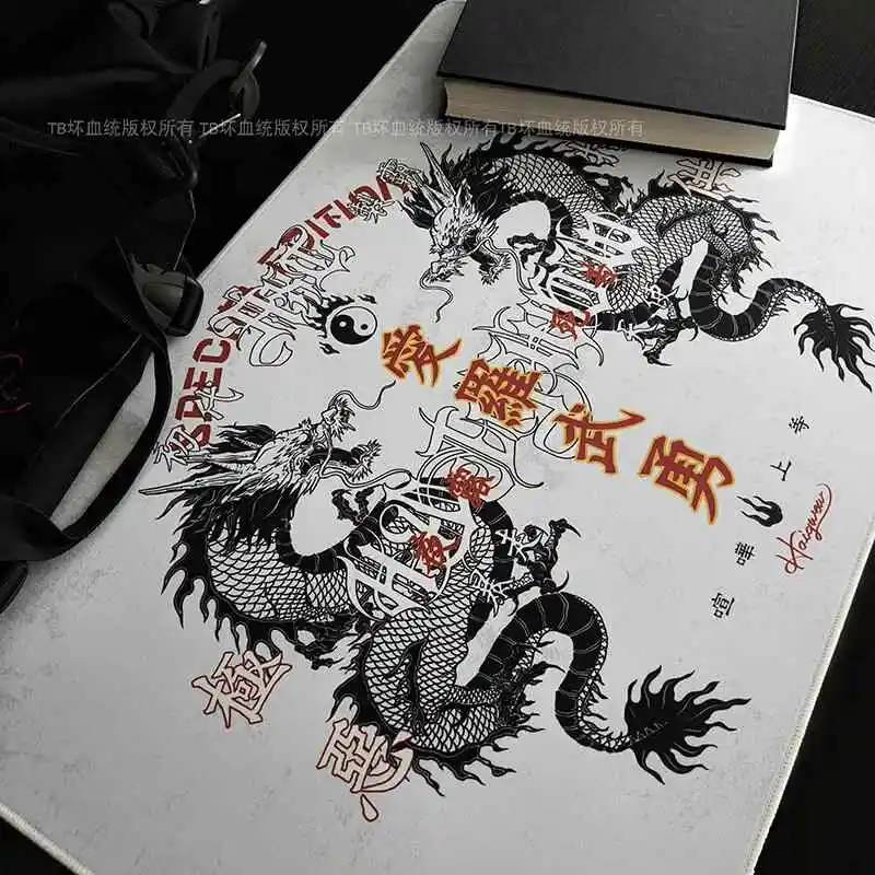 Retro Dragon Talisman Mouse Pad Evil Hate Gossip Formation Mousepad Computer Keyboard Pad Gaming Accessories XXL Desk Mat view 5
