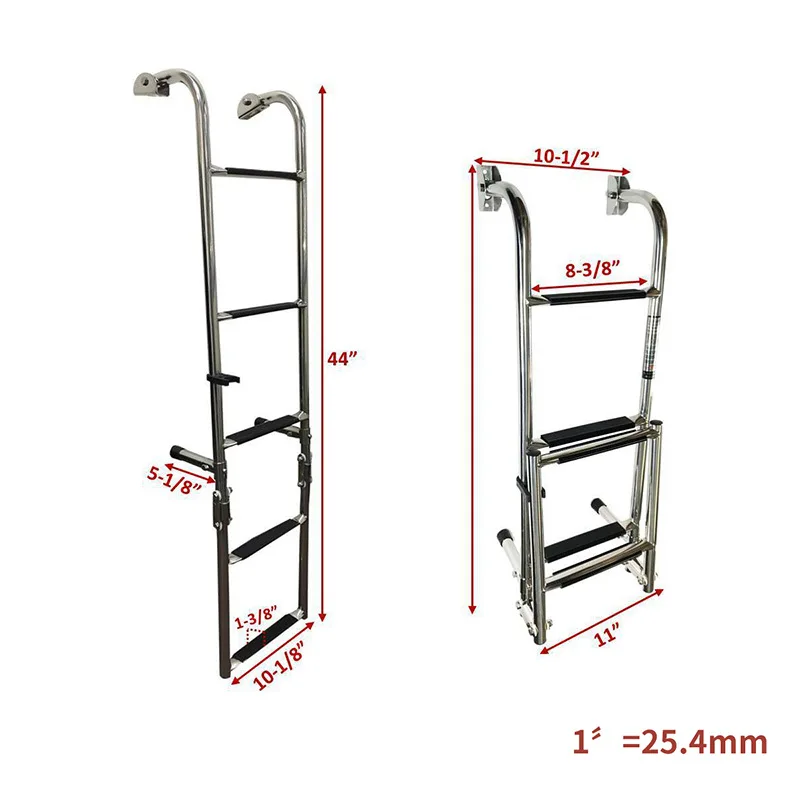 سلم قابل للطي من الفولاذ المقاوم للصدأ، 2+3 سلم قابل للطي، سلم تلسكوبي محمول، سلم الصعود