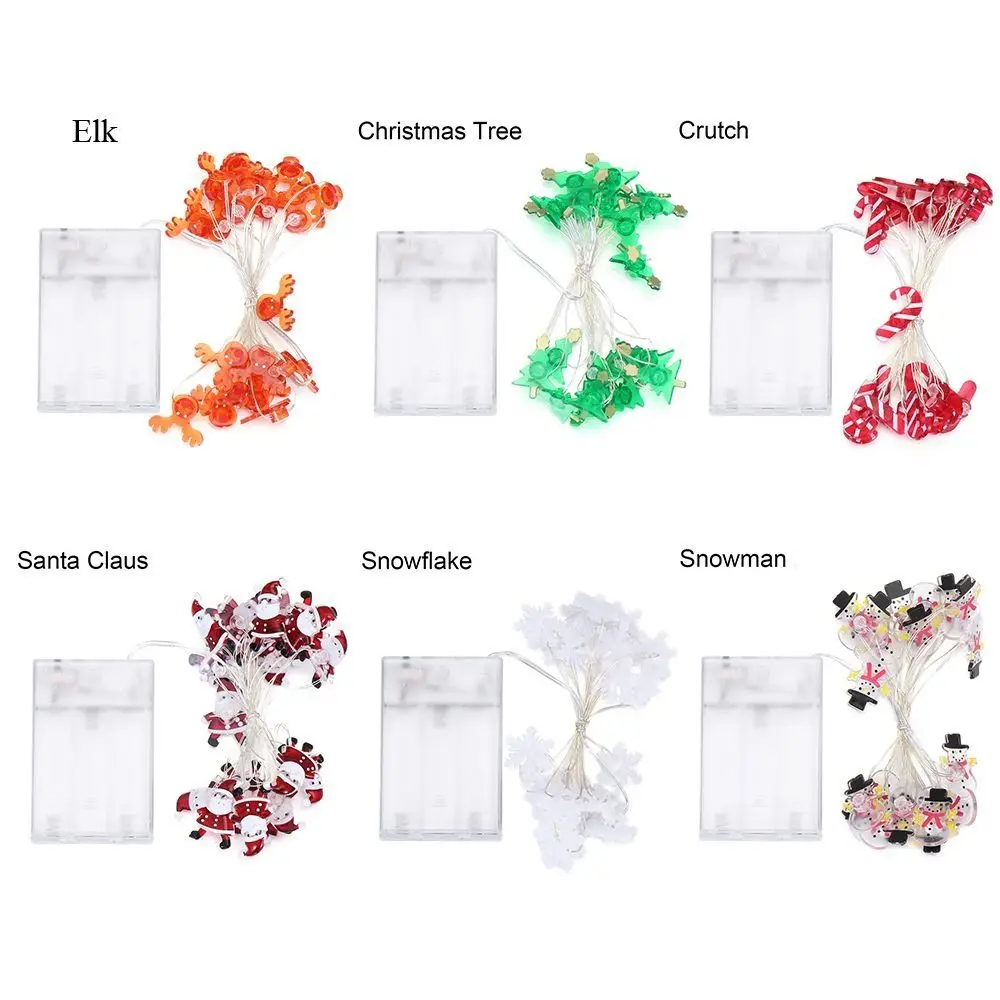 ของขวัญSanta Clausคริสต์มาสไฟFairy Elk Snowflake Xmas LED Light String 2M 20LED Snowmanโคมไฟคริสต์มาสใหม่ปี