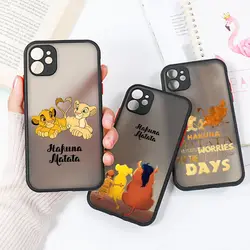 D-Disney The Lion King HAKUNA MATATA Coque iPhone14 Case For iPhone 15 11 13 14 12 Pro Max Mini XS SE 7 8 Plus Clear Matte Cover