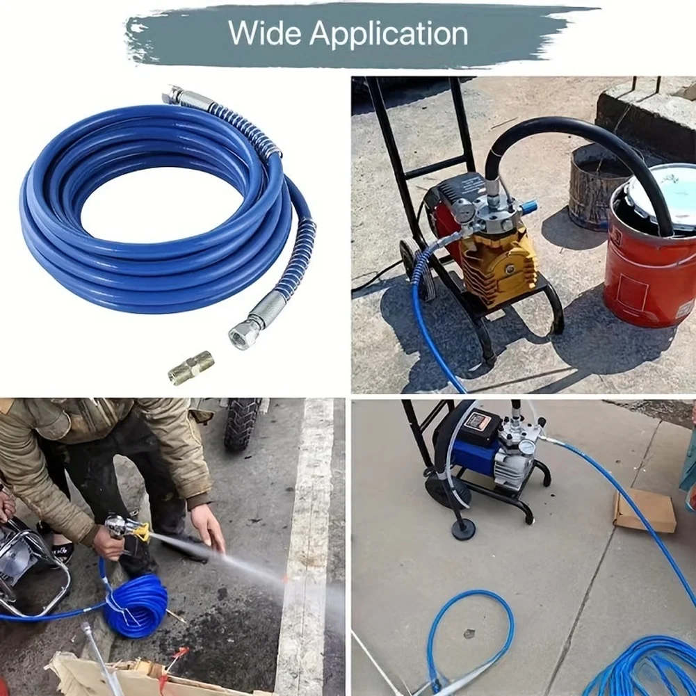 High Pressure Hose 10m for Airless Paint Sprayers Engineered for Use with Fiber Reinforced Steel Wire Core Stability