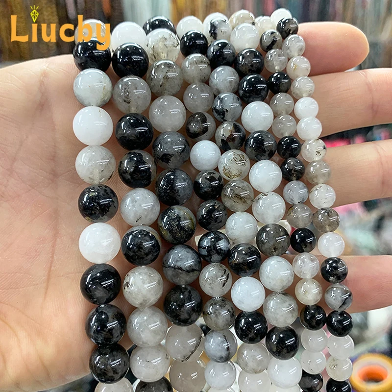 Natural Stone Dot White Red Vein Sodalite decoration Beads Diy Bracelet Necklace for Jewelry Making 4/6/8/10/12mm 15