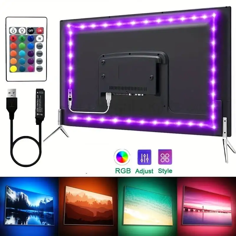 1M-40M Led Strip Lights with 24 key Remote Control  RGB Tape Led Wall Room for Home Bedroom Party Decor TV Backlight