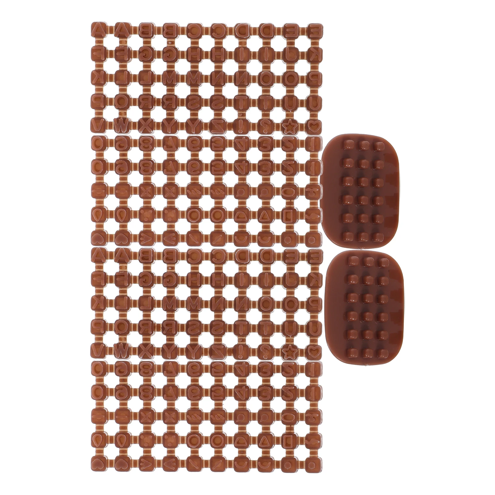 

2 Sets 100 Pieces Brown Alphabet Letter Stamps for Polymer Clay Crafts Miniature DIY Mold Cookie Making Material