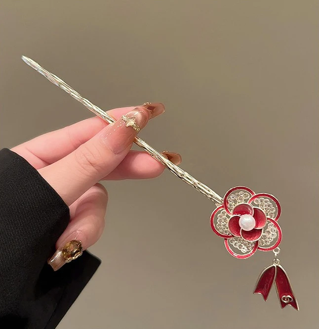 Nowa chińska spinka do włosów z frędzlami, ozdobna szpilka do włosów z motywem kwiatowym, akcesoria do fryzur, biżuteria damska, spinka do włosów, wsuwka.