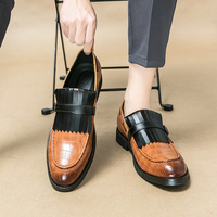 Men Fashion Formal Shoes Green Brown Casual Outdoor Comfortable Lefu Shoes European Station Business Social Shoes Men Shoes
