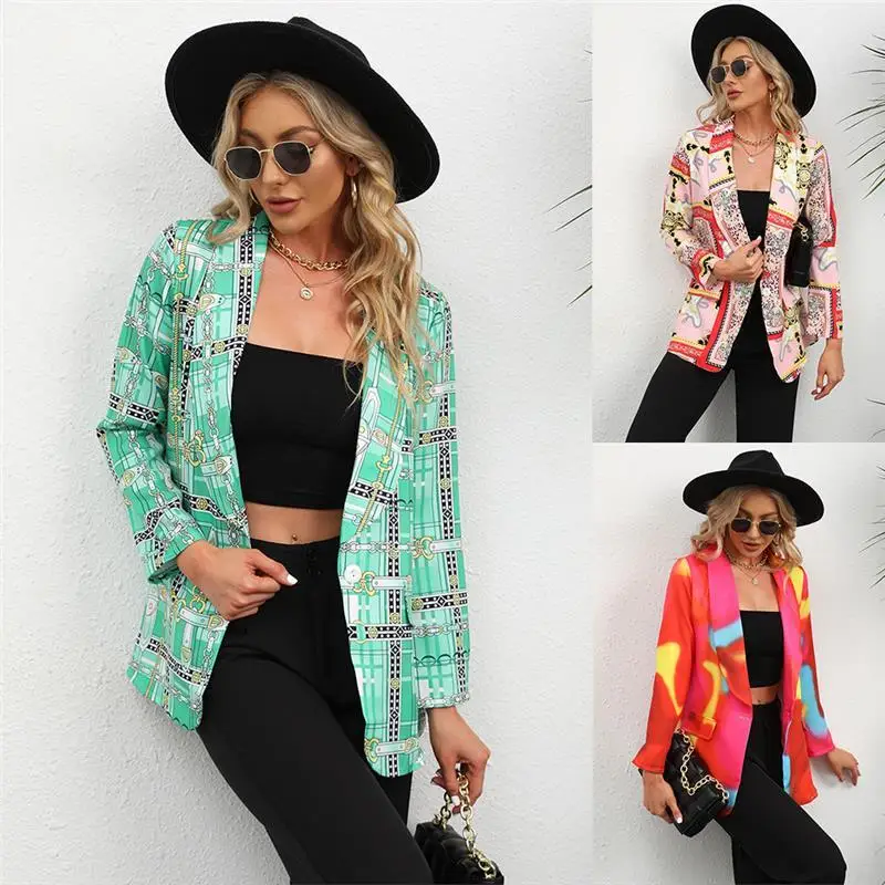 

Women's Long Sve Printed Collar Button Coat Autumn Winter Thin Cotton Outerwear Ele Classy Sle Faionable Trendy