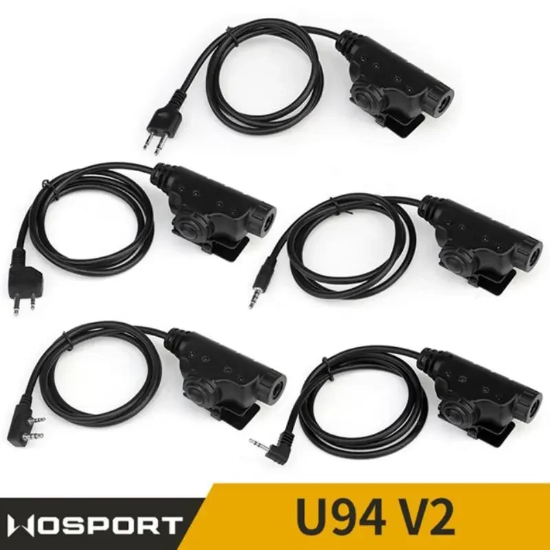 

Military Tactical U94 V2 PTT For ICOM,MIDLAND,PHONE,KENWOOD,MOTOROLA TAIKABOUT Headphone Adapter Plug Airsoft Accessories
