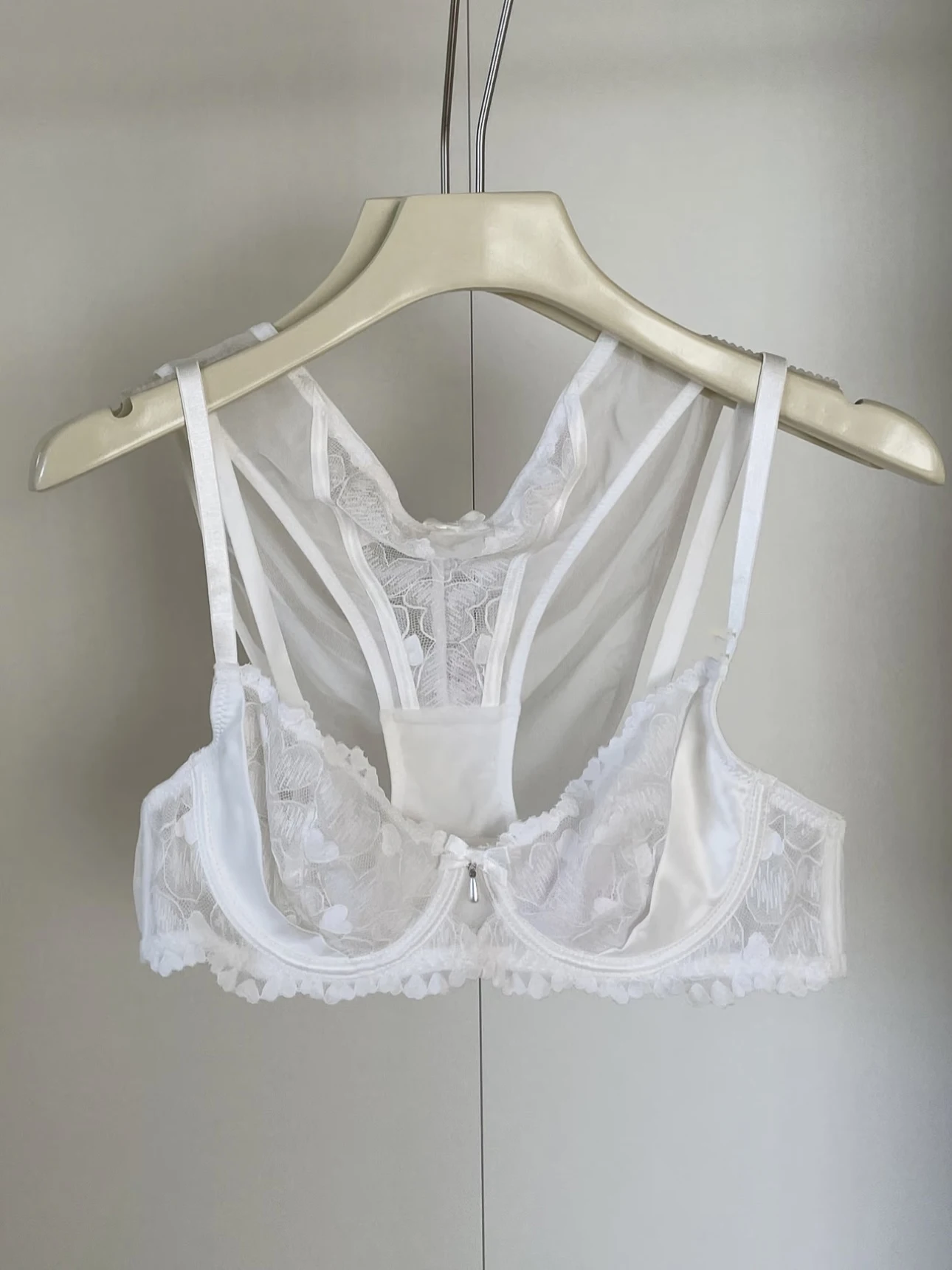Conjunto de lencería adelgazante de encaje francés, sujetador y bragas sexis de realce, anillos finos de acero ligeros de lujo, conjunto de Control de barriga con realce Sexy YUQI