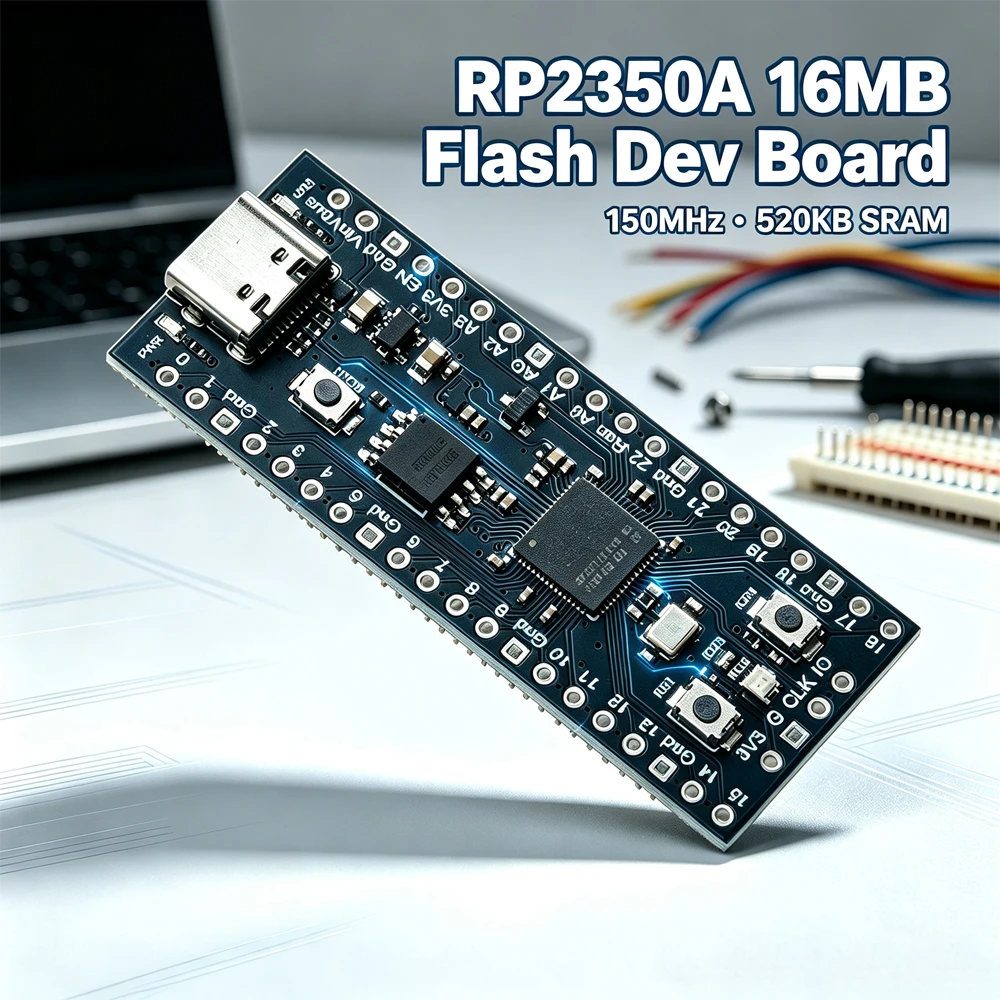 RP2350A Development Board with Dual Core Processor 150MHz 16MB QSPI Flash Programmable IO Low Power Mode for Raspberry Pi Pico