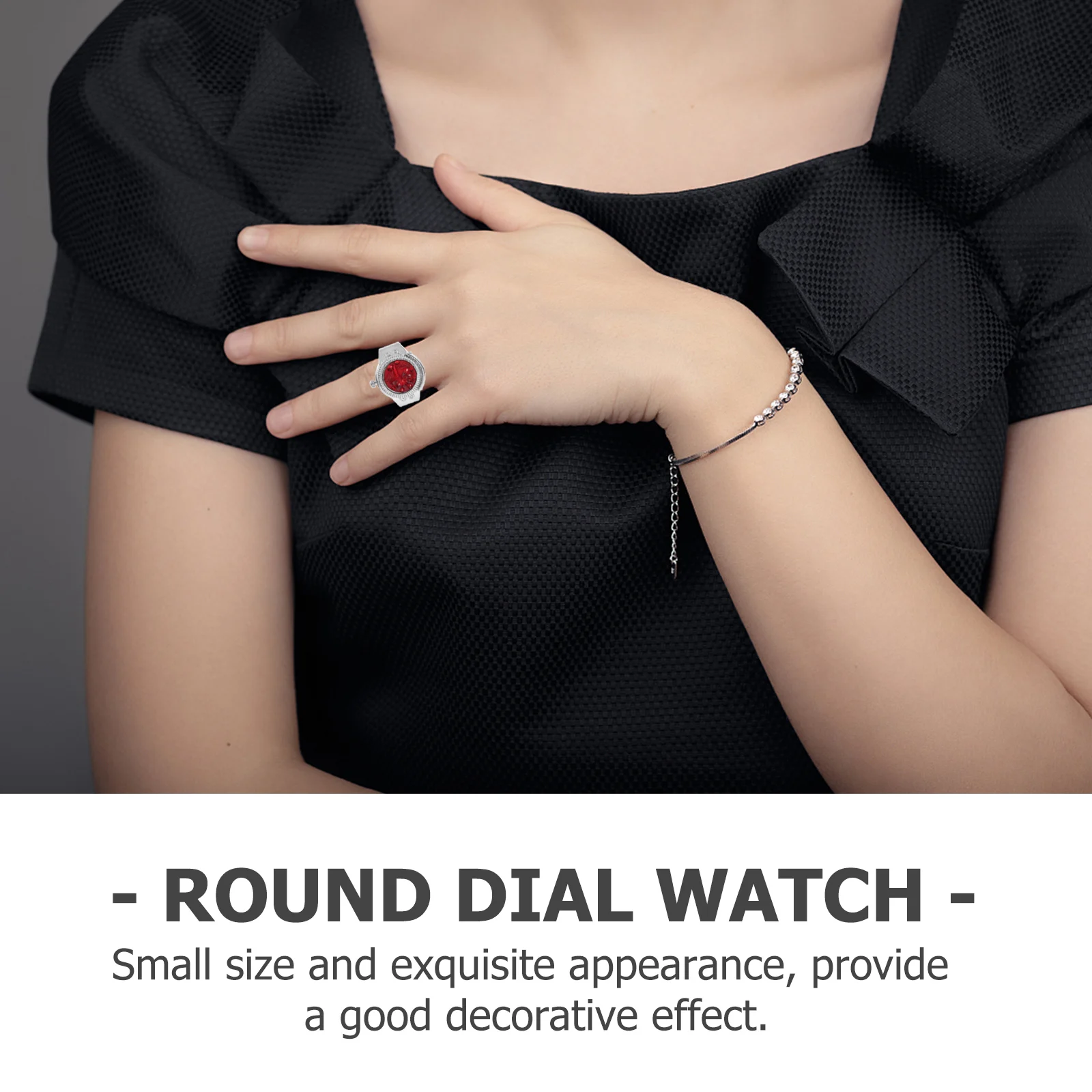 

Rectangle Finger Quartz Watch Miss Stylish Zinc Alloy Ring Watches Women Creative