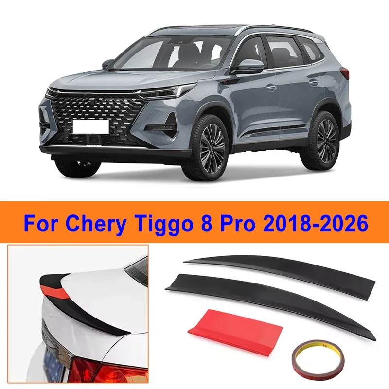 

For Chery Tiggo 8 Pro 2018-2026 3-Section ABS Rear Trunk Spoiler 115-125cm Adjustable Sports Decor Top Wing Car Exterior Parts