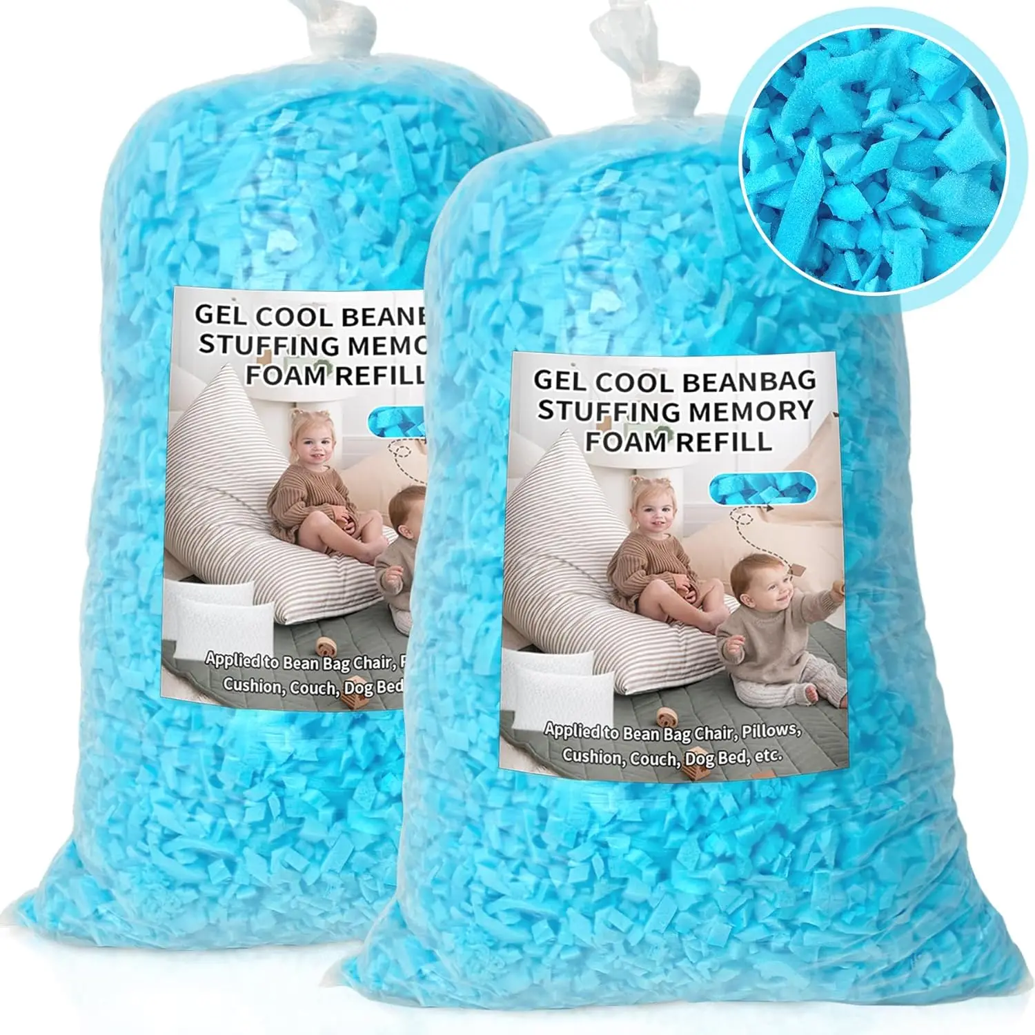 

10lbs Shredded Memory Foam Filler for Bean Bags, Pillows, Cushions, and Crafts - Soft & Non-Static