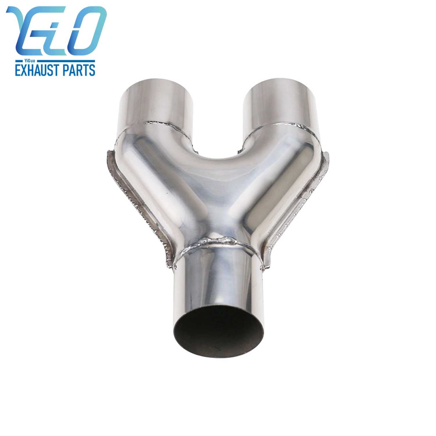 Universal Car Exhaust Y-Pipe Adapter Connector Tube Stainless Steel Exhaust 3-Way Y Type Pipe