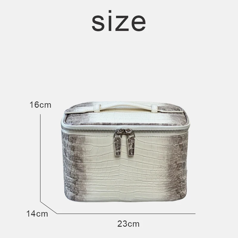 Custom Initials Leather Makeup Bags For Women Luxury Designer Handbag And Purses 2026 New In Crocodile Pattern Make Up Organizer