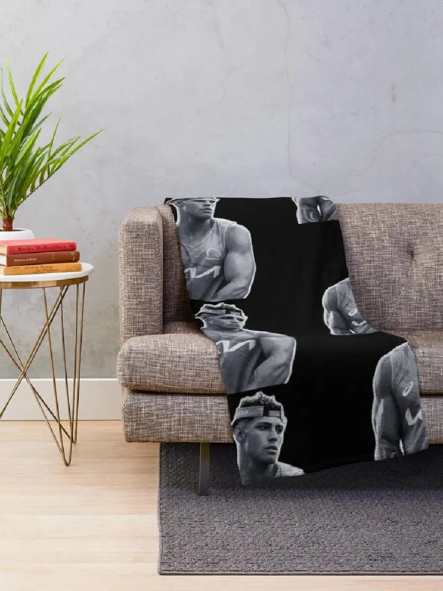 Jordan Riki Hot Black and White Throw Blanket Soft Cozy Plaid Design for Living Room Couch Decor Warm Comfort for Home Textiles view 2