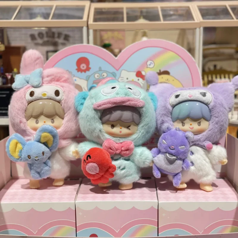 Kawaii Zzoton × Sanrio Characters Love-League Buddies Series Blind Box Vinyl Plush Bag Pendant Doll Mystery Box Gift