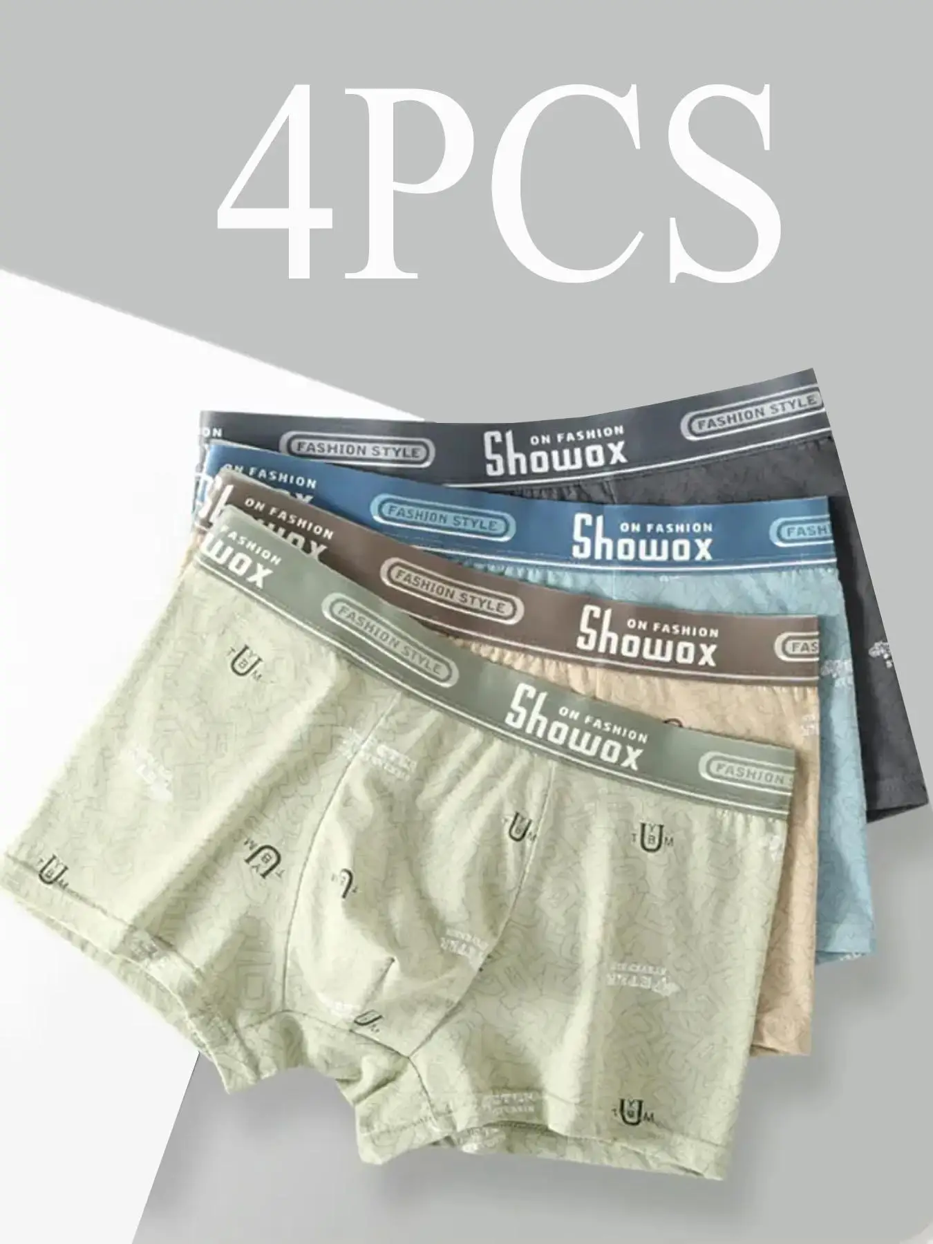 

4 шт. новое мужское нижнее белье: удобные, дышащие, повседневные мужские трусы