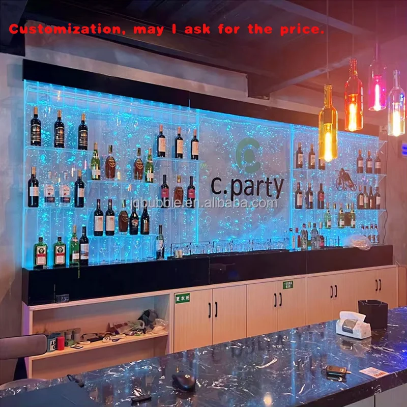 

custom.Removable Acrylic LED Bubble Panel Wall Bar Table Wine Cabinet Color Changing Effect Home Decor Wall Decor