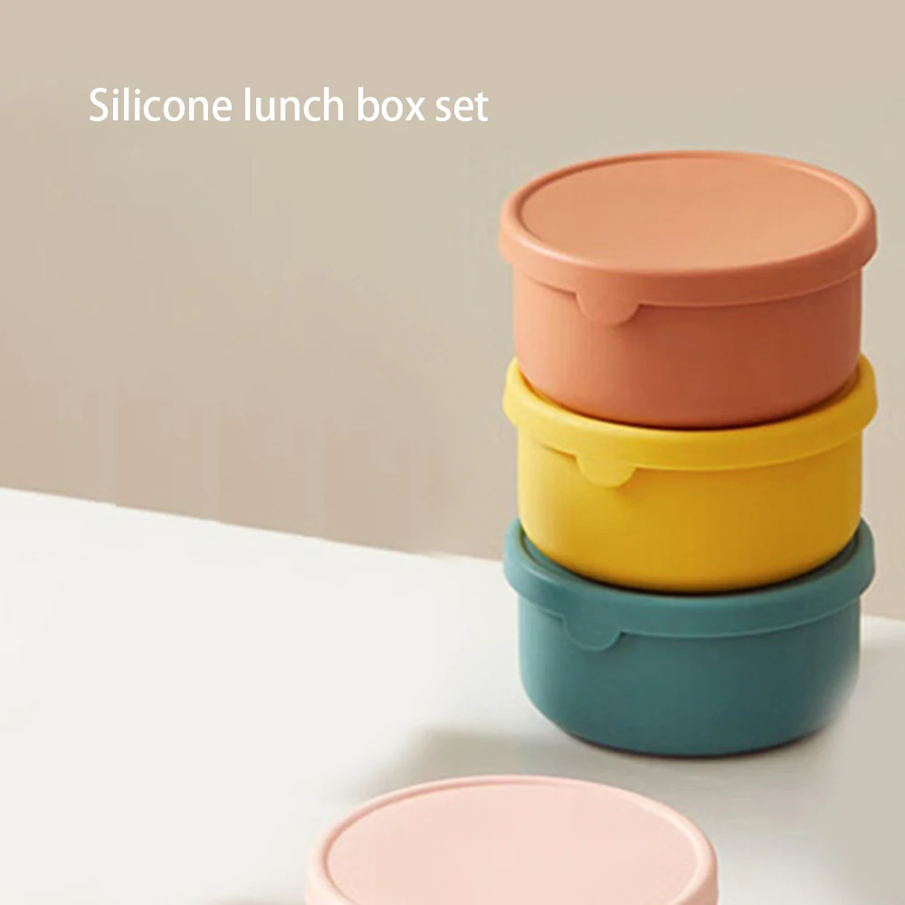 Bento Box Watertight Convenient Outer Band Blue Yellow Bento Box Storage Box Microwave Heating Storage Orange Lunch Box