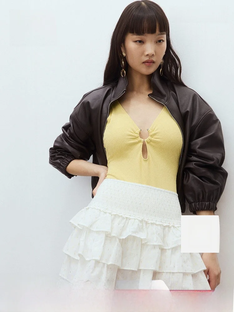 

Женская многослойная юбка H&M с принтом, весенняя, средней длины, с завышенной талией, короткая, быстросохнущая