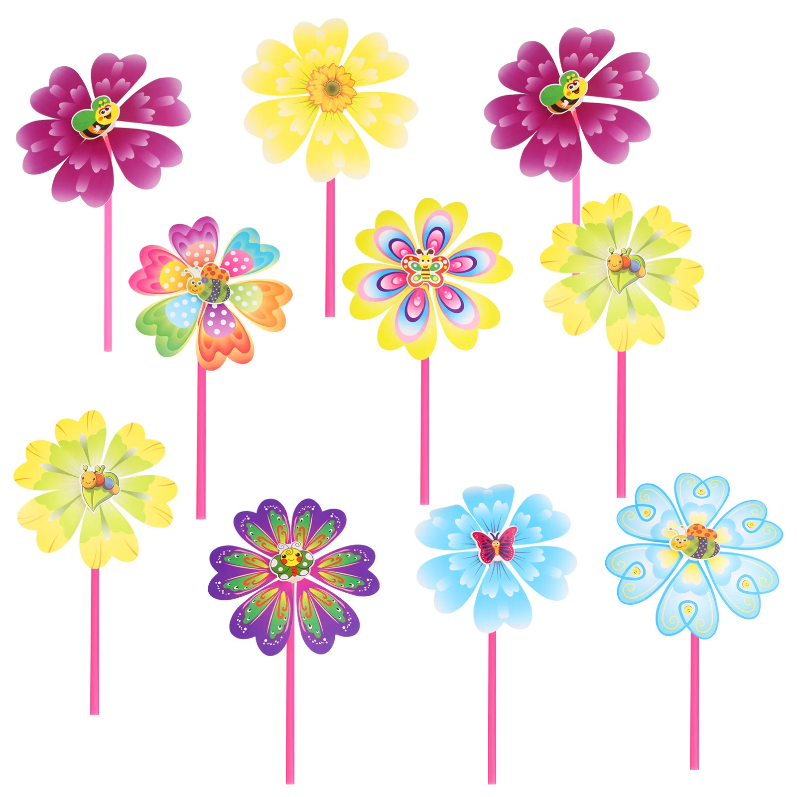 10pcs Plastic Children'S Outdoor Outdoor Windmill Garden Decor For Yard Playground Kindergarten Decoration