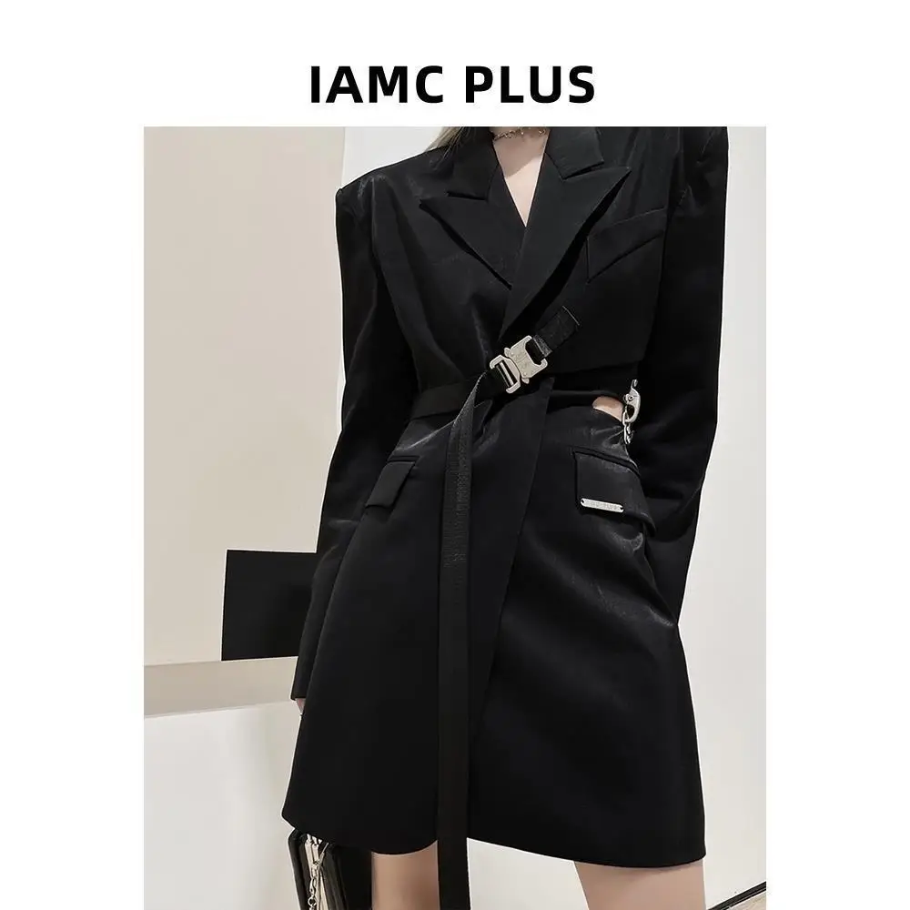 Women's Spring and Autumn Korean Version Dark Style Suit with Asymmetrical Shoulder Function Fashionable Suit Jacket Camisole