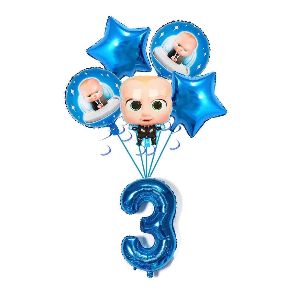 Boss Baby Cartoon Geburtstagsparty Dekorationen Hintergrundbanner Teller Becher Servietten Tischdecke Ballons Jungen Mädchen Party Babyparty – Detail 35