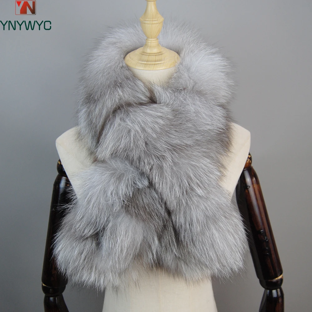 New Fashion Real Fox Fur Scarf Men For Lover Christmas Gift Collar Fur Ring Muffler Women Fur Stole Neck Warmer Scarf Shawl Cap