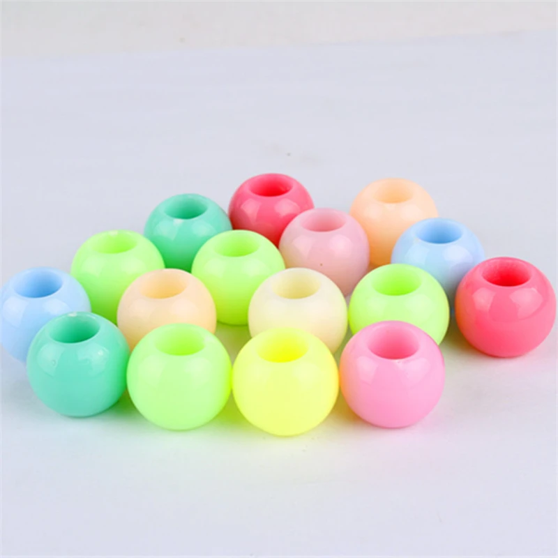 50/100 Uds. Enlaces, anillos y tubos trenzas de pelo cuentas Color gelatina acrílica agujero grande extensiones de cabello decorativas DIY trenzas de peluca sucia