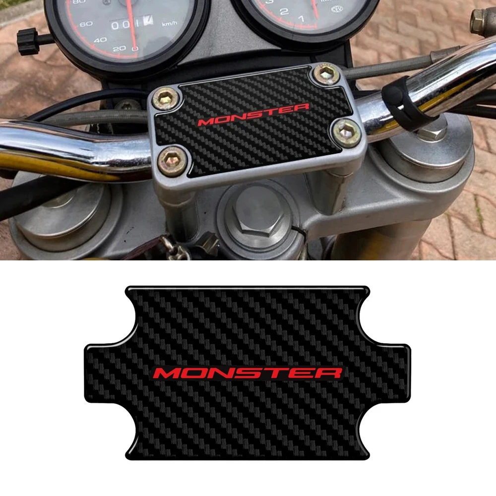 

3D motorcycle Carbon-look Upper Triple Yoke Cover Protector Sticker For Ducati Monster