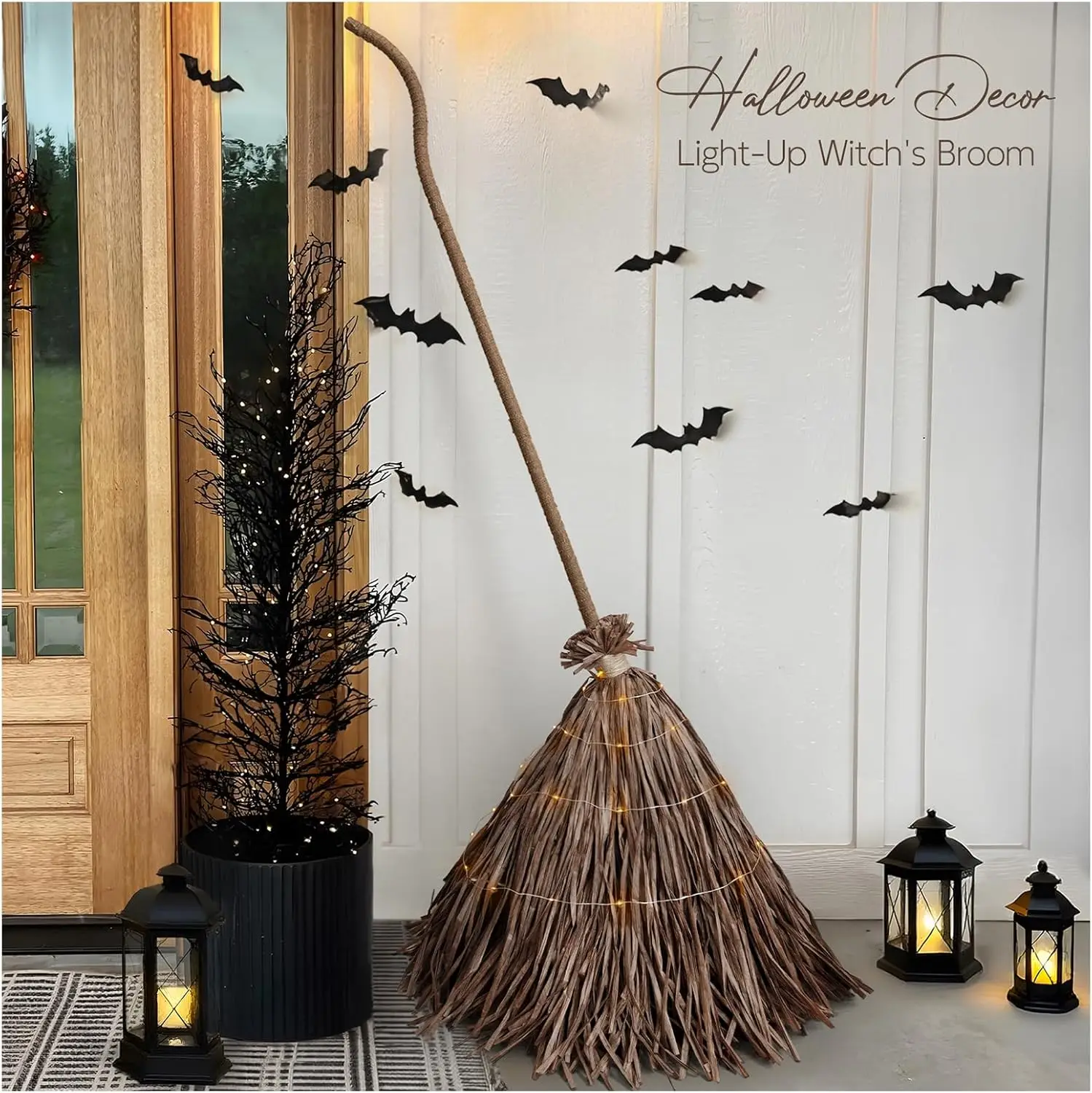 Halloween Decorations 55 Ft Giant Light Up Witches Broom