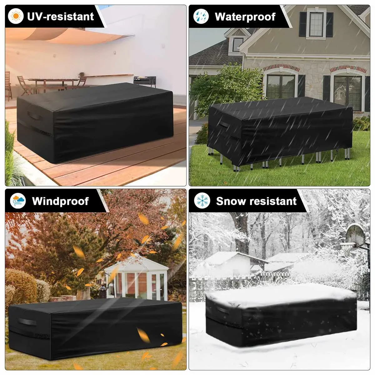 420D Oxford Cloth Waterproof Outdoor Patio Garden Furniture Covers Rain Snow Chair Protection for Sofa Table Dust Proof Cover