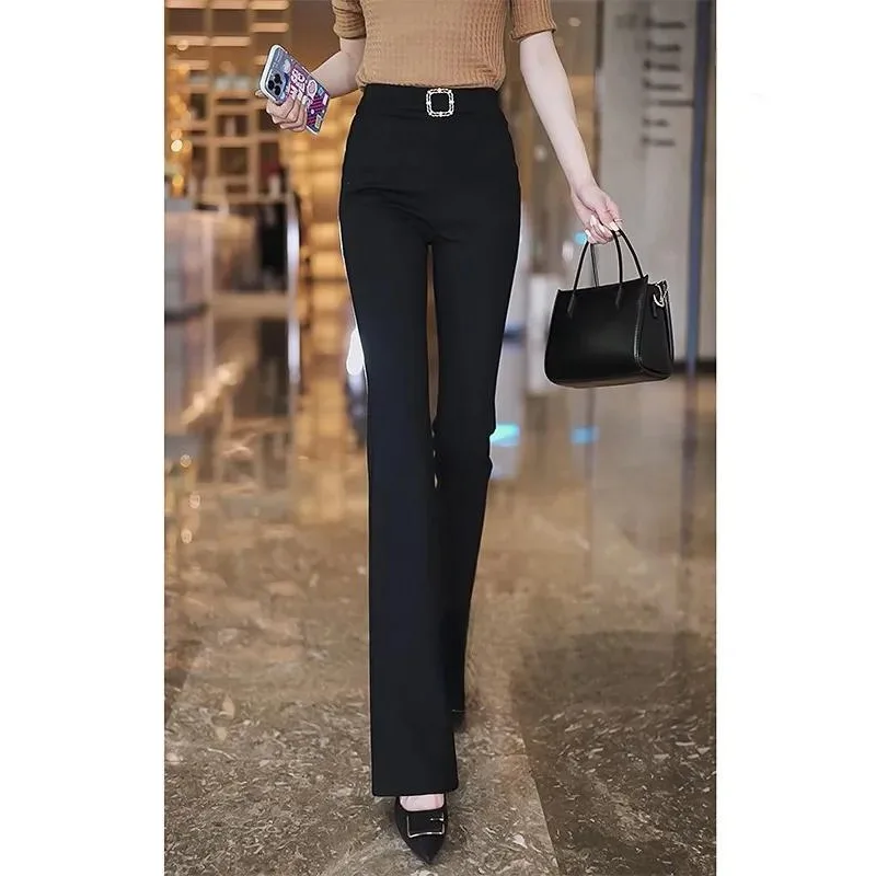 New Spring Summer Trousers Casual Loose High Waist Slimming Elastic Drooping Wide-leg Women's Pants