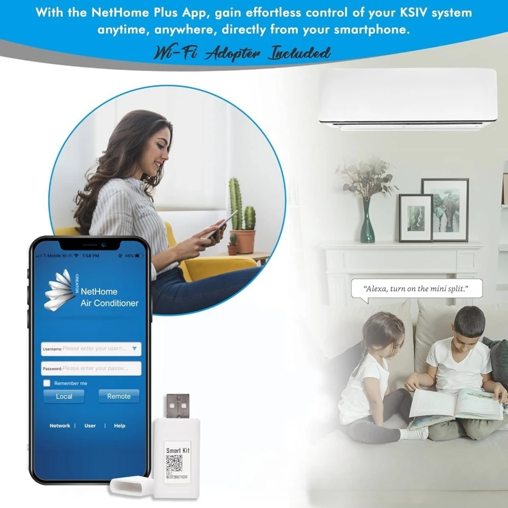 12,000 وحدة حرارية بريطانية 20.8 SEER2 نظام مضخة حرارية لمكيف الهواء صغير الحجم بدون قنوات مع مجموعة تركيب شاملة مقاس 16 بوصة