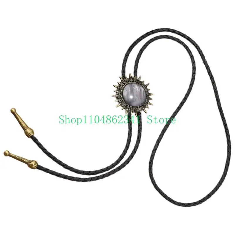 5asd Western Vòng cổ đá quý mặt dây chuyền Bolo Tie cho các quý ông Áo sơ mi Descors
