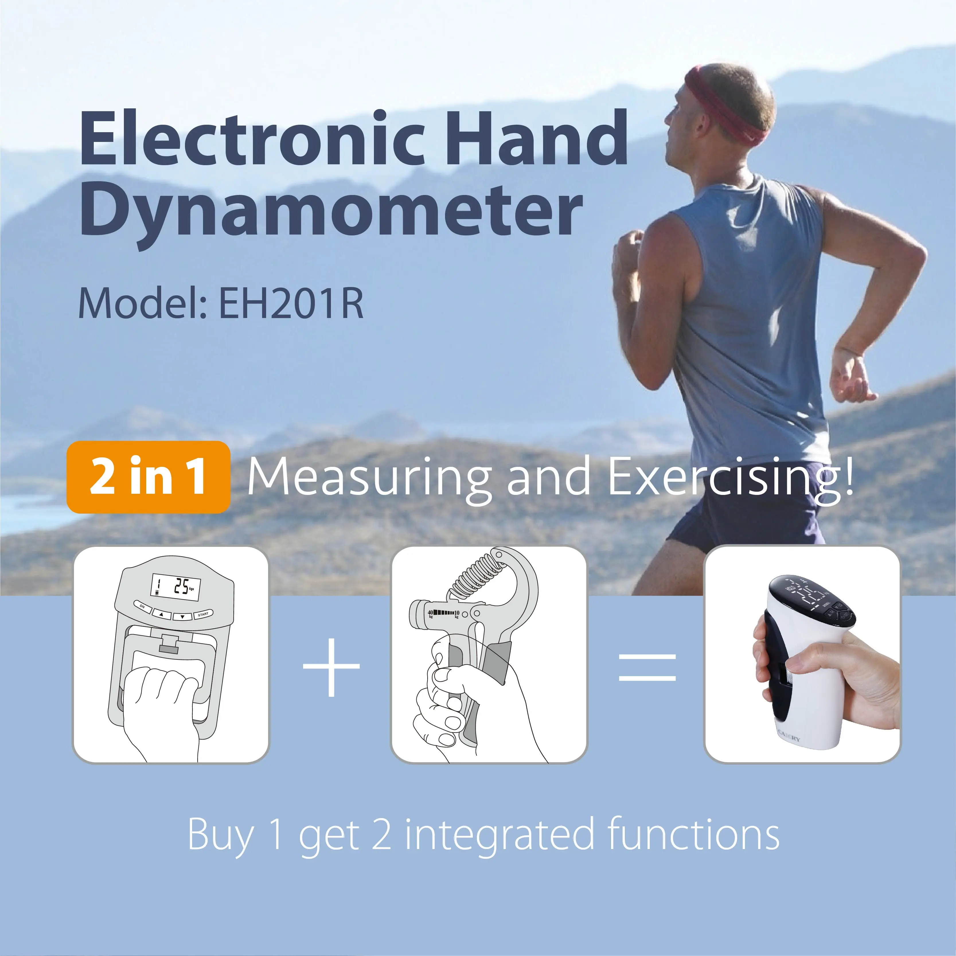2026 2-in-1 Electronic Hand Dynamometer Digital Grip Strength Trainer