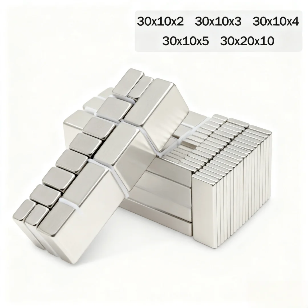 30x10x4/30x20x10MM Block small magnets for fridge, whiteboard; neat & no-trace fixing, ideal for craft lovers