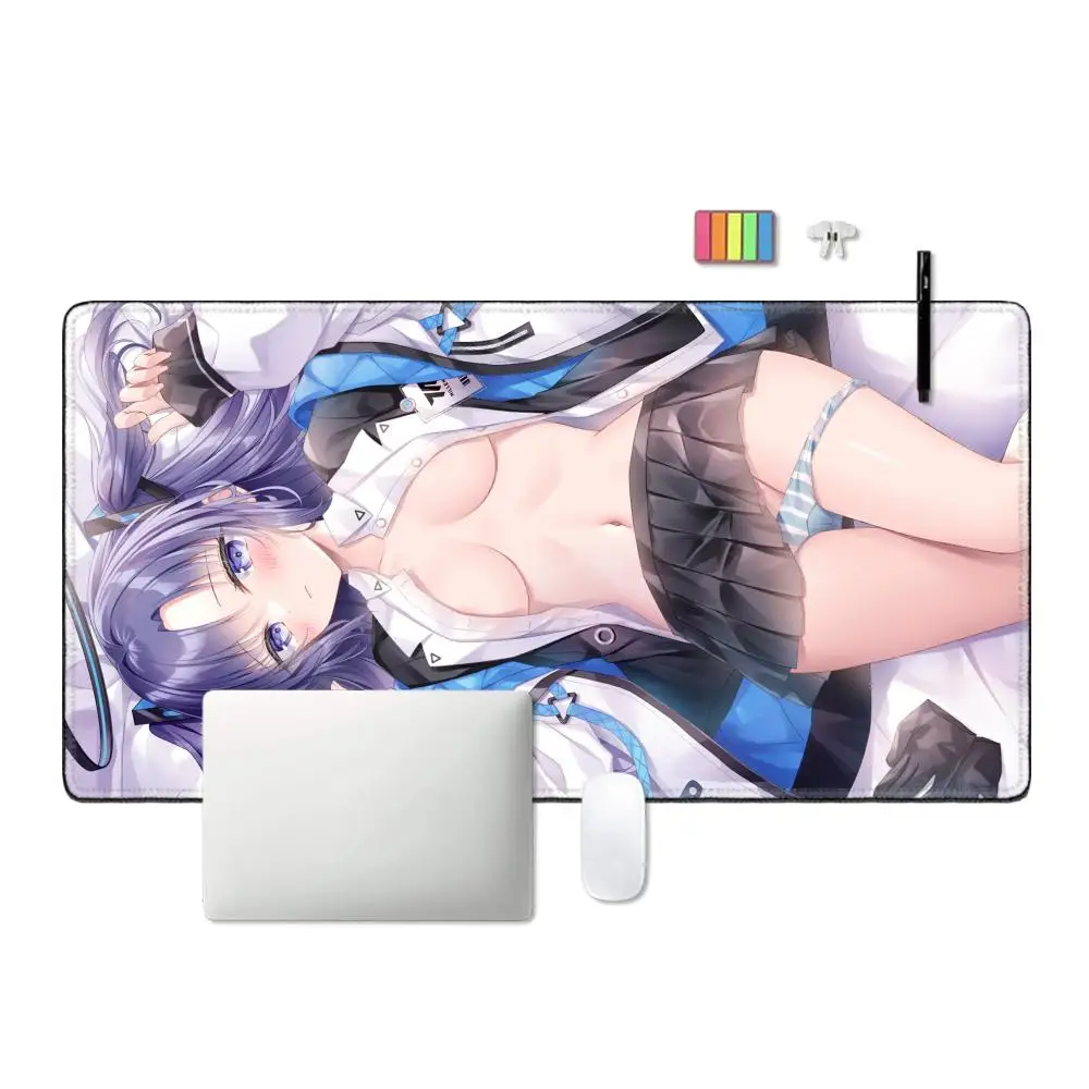 لوحة ماوس لطيفة عالية الدقة Hayase Yuuka Blue Archive، لوحة ماوس للكمبيوتر اللوحي، لوحة ماوس لسطح المكتب مقاس XL، مشغل لوحة مفاتيح ألعاب قوس قزح #1