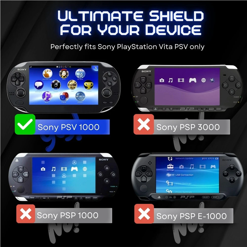 حافظة كريستال واقية لـ PS Vita 1000 محمولة شفافة من مادة البولي يوريثان الحراري غطاء كامل لملحقات Sony PSV 1000
