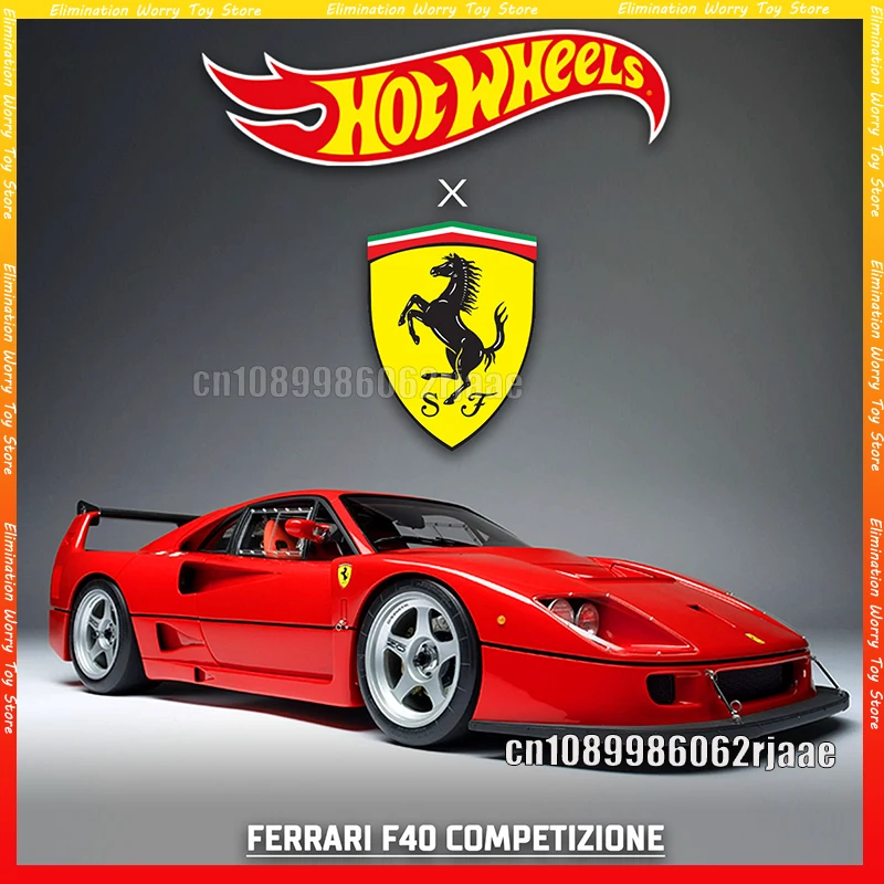 

В наличии: Hot Wheels Ferrari F40 Competizione, масштаб 1/64, литая модель автомобиля из сплава, новинка 2025 года, имитационная игрушка для коллекционеров автомобилей.