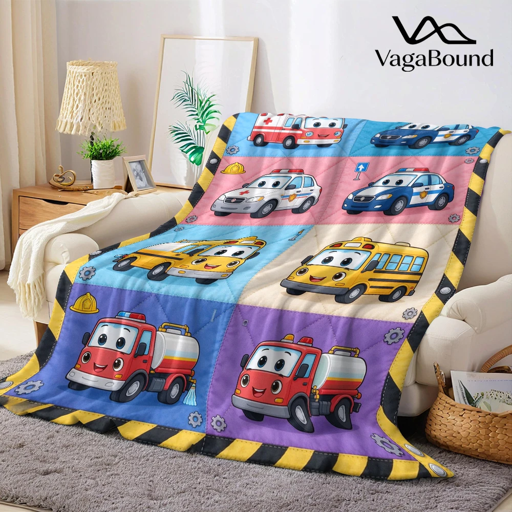 Ambulance Police Water Flannel Blanket Perfect for Sofa Office Bed Travel Sleep Read Relax Camping Four Season Use