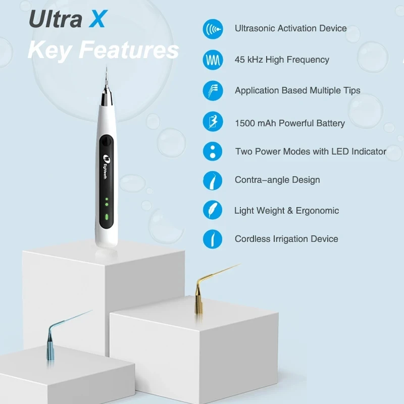 

Dental Endo Ultrasonic Activator Eighteeth Ultra X Endo Irrigator Tooth Irrigation Instrument with 6 Tips Dentistry Tool