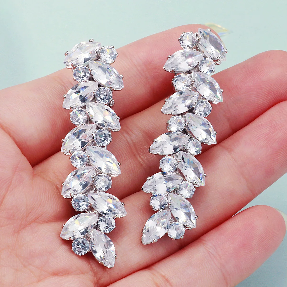 2PK/Set Zircon Rhinestones Pointed-tip Hair Clip Bride Wedding Sparkling Hairpin Headpiece Holiday Headwear Bridesmaid Gifts