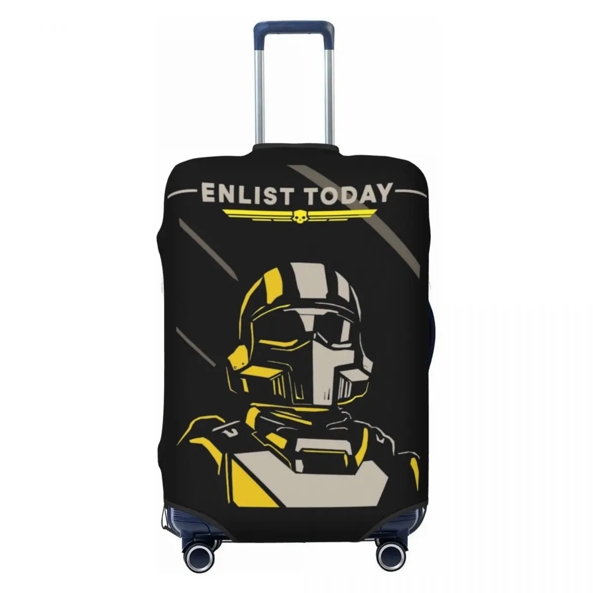 Helldivers 2 Video Game Enlist Today Suitcase Cover Cruise Trip Protector Flight Elastic Luggage Supplies