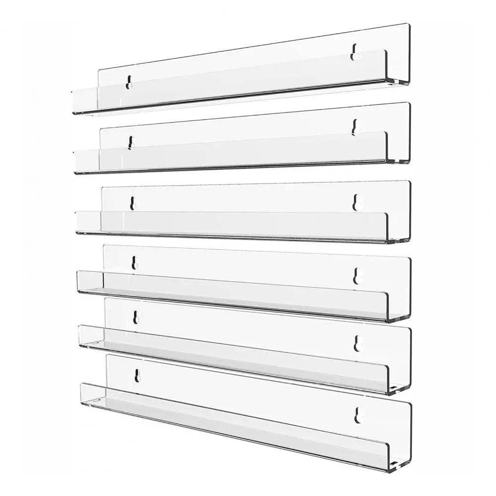 

Wall Storage Rack 1 Set Durable Stable Easy to Install Wall Mounted Bookshelf Storage Organizer Home Supply