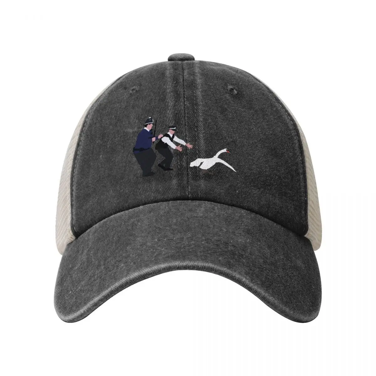 Hot Fuzz Swan Baseball Cap Rave Trucker Hat Elegant Women's Hats Men's