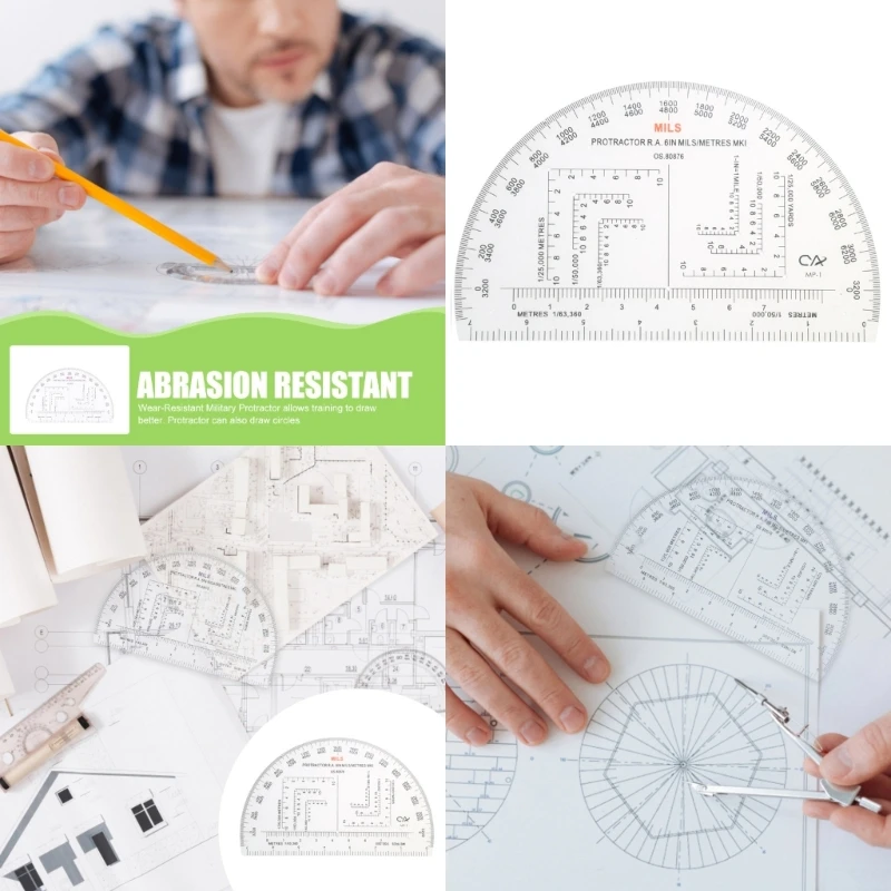 Military Protractor Coordinate Scale for Topographical Map Reading and Land Navigation Map Reading Ruler